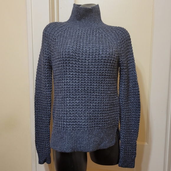 Loft Wool/Metallic Knit Mock Turtleneck Sweater Women's XS - Picture 4 of 7